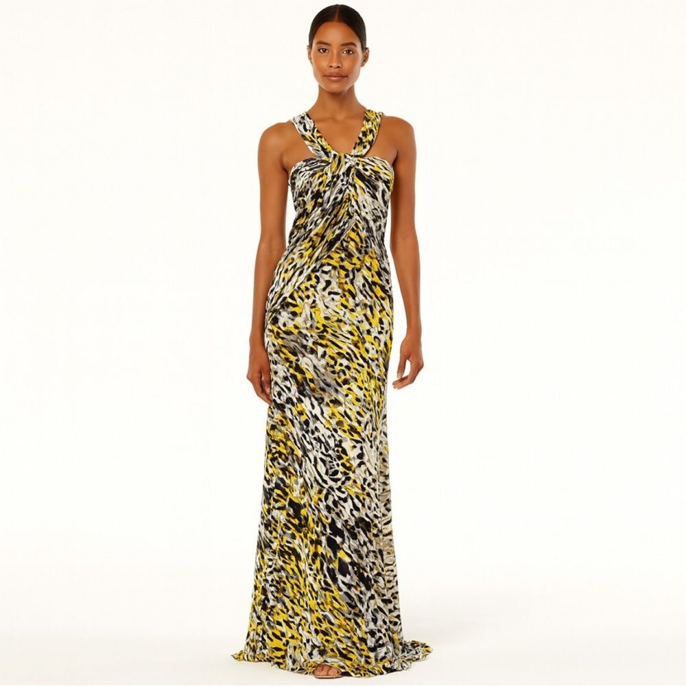 Tadashi Shoji Silk Leopard Print Gown Size 16 Formal Maxi Dress Gala - Picture 9 of 9